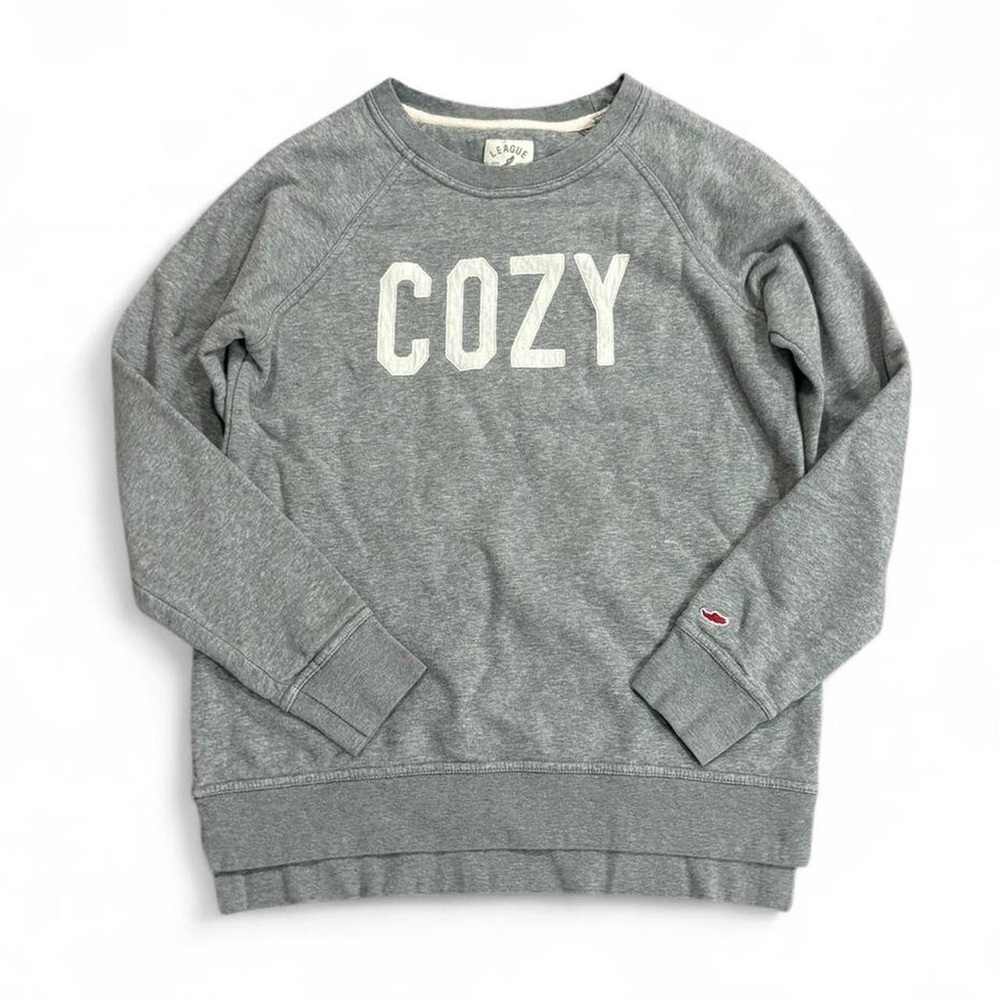 League Collegiate Crew Neck Sweatshirt COZY Patch Letters